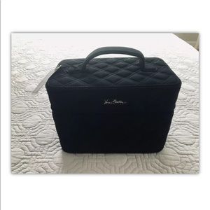 NWT Vera Bradley Choo Choo Travel Cosmetic Case in Quilted Black Sateen Vintage